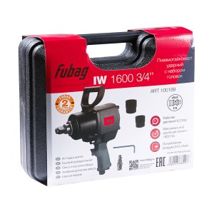 FUBAG Пневмогайковерт ударный IW1600 3/4 дюйма с  набором головок в кейсе в Костроме фото