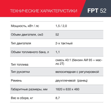 Бензиновый триммер FUBAG FPT 52 в Костроме фото