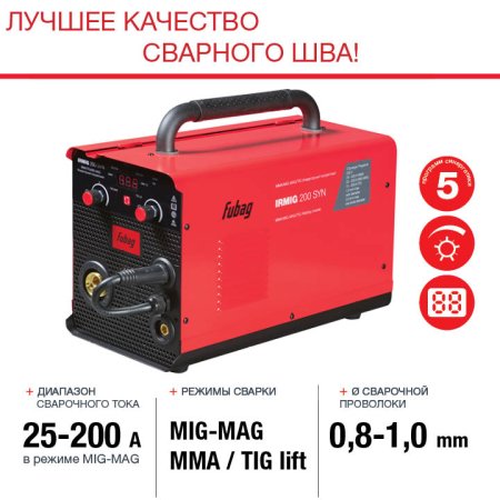 FUBAG Сварочный полуавтомат IRMIG 200 SYN с горелкой 250 А 3 м в комплекте в Костроме фото