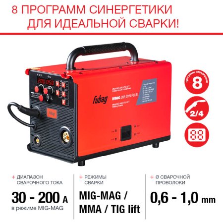 Полуавтомат сварочный FUBAG IRMIG 208 SYN PLUS c горелкой FB 250 3 м в Костроме фото