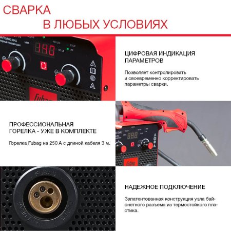 Полуавтомат сварочный FUBAG IRMIG 180 SYN с горелкой 250 А 3 м в комплекте в Костроме фото