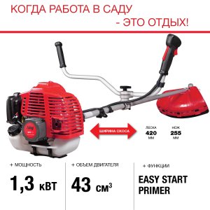 FUBAG Бензиновый триммер FPT 43 + Триммерная леска  сечение витой квадрат L 130 м * 2.4 мм в ПОДАРОК в Костроме фото