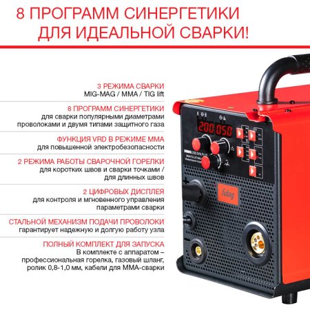 Полуавтомат сварочный FUBAG IRMIG 208 SYN PLUS c горелкой FB 250 3 м в Костроме фото